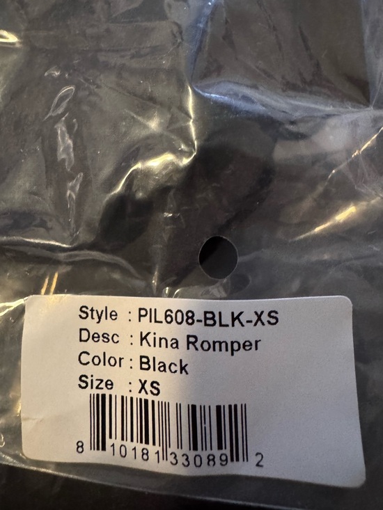 NWT GiGi C Kina Romper in Black Sz XS S M - Picture 9 of 10